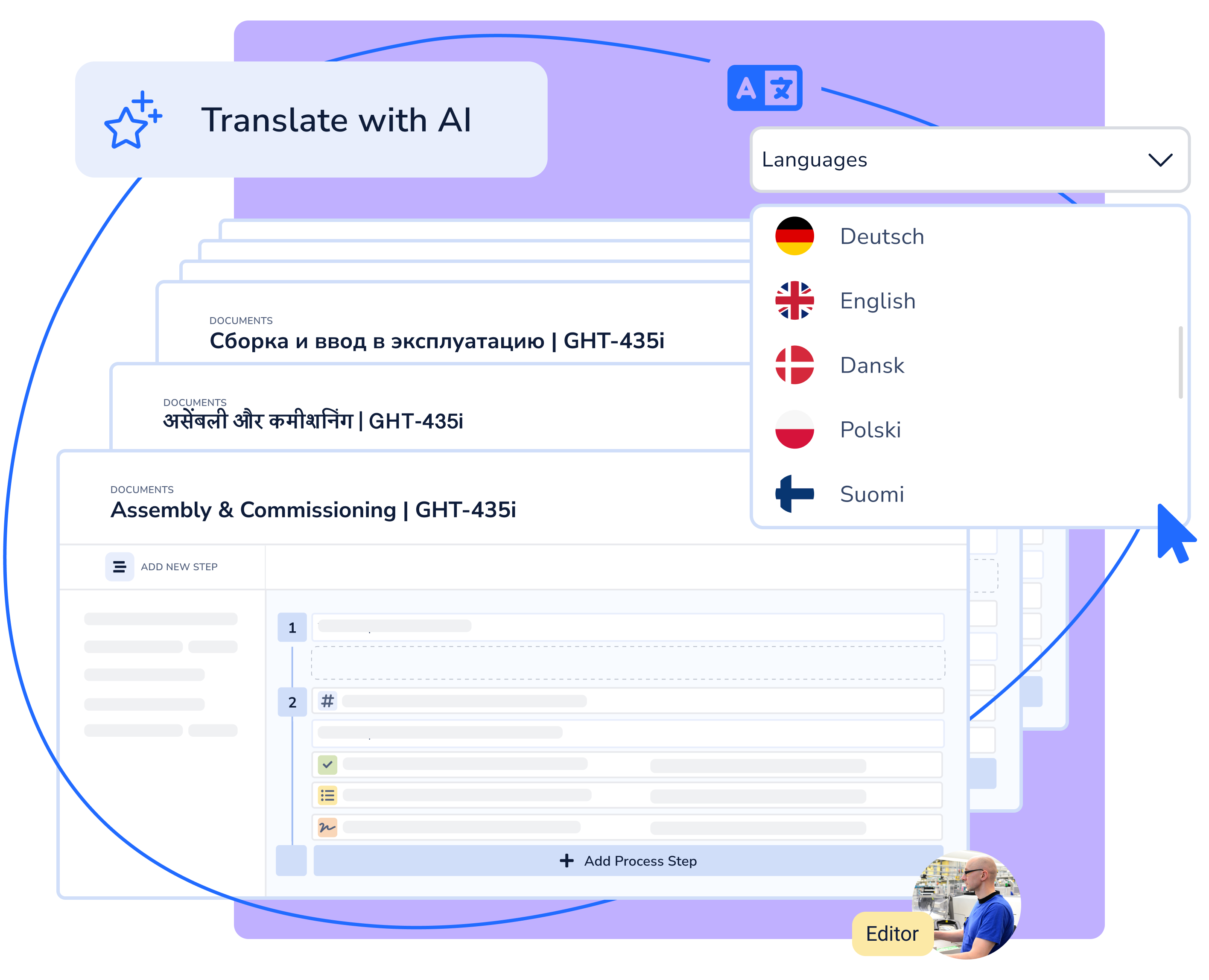 Reduced effort with automatic AI translation
