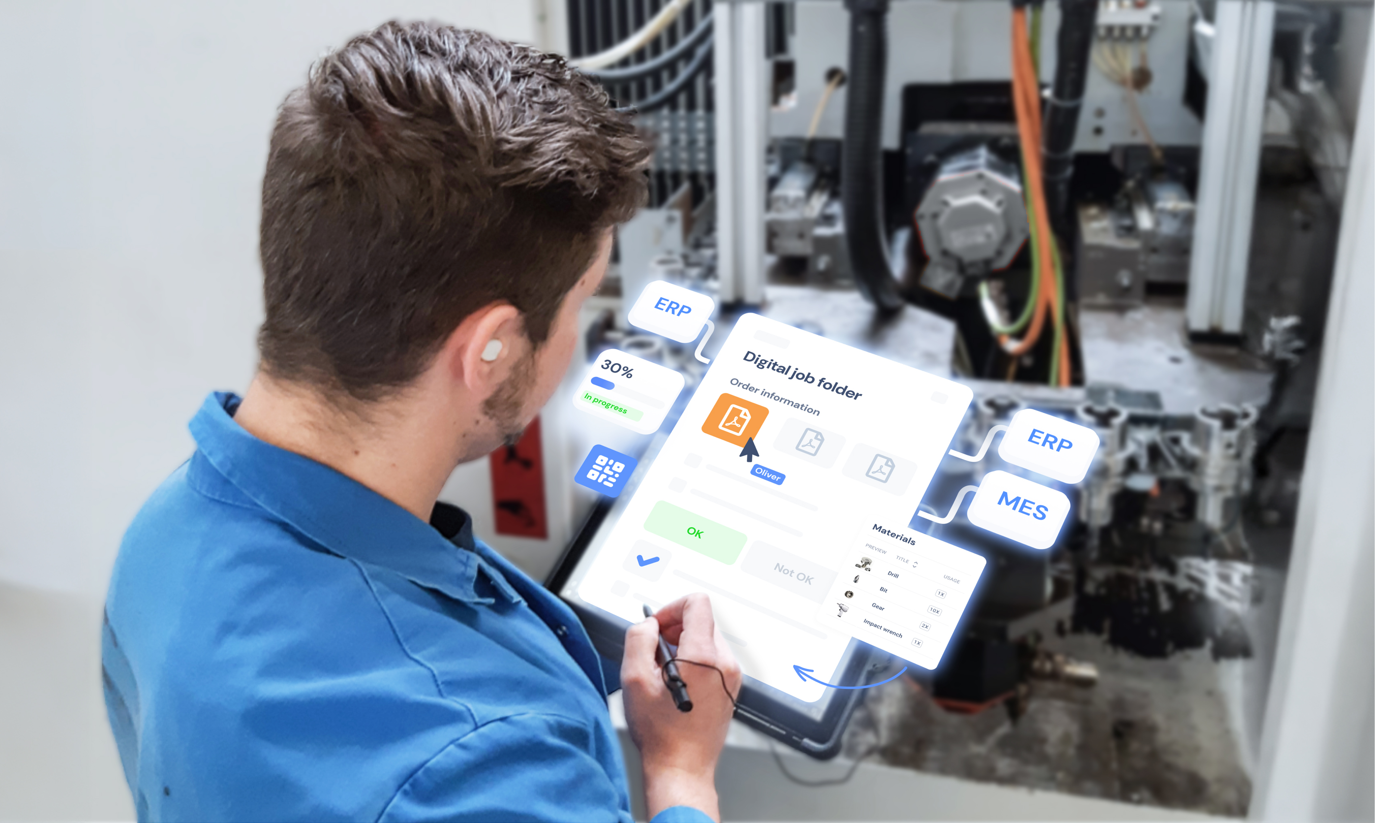 Mirroring of ERP orders in digital work instructions