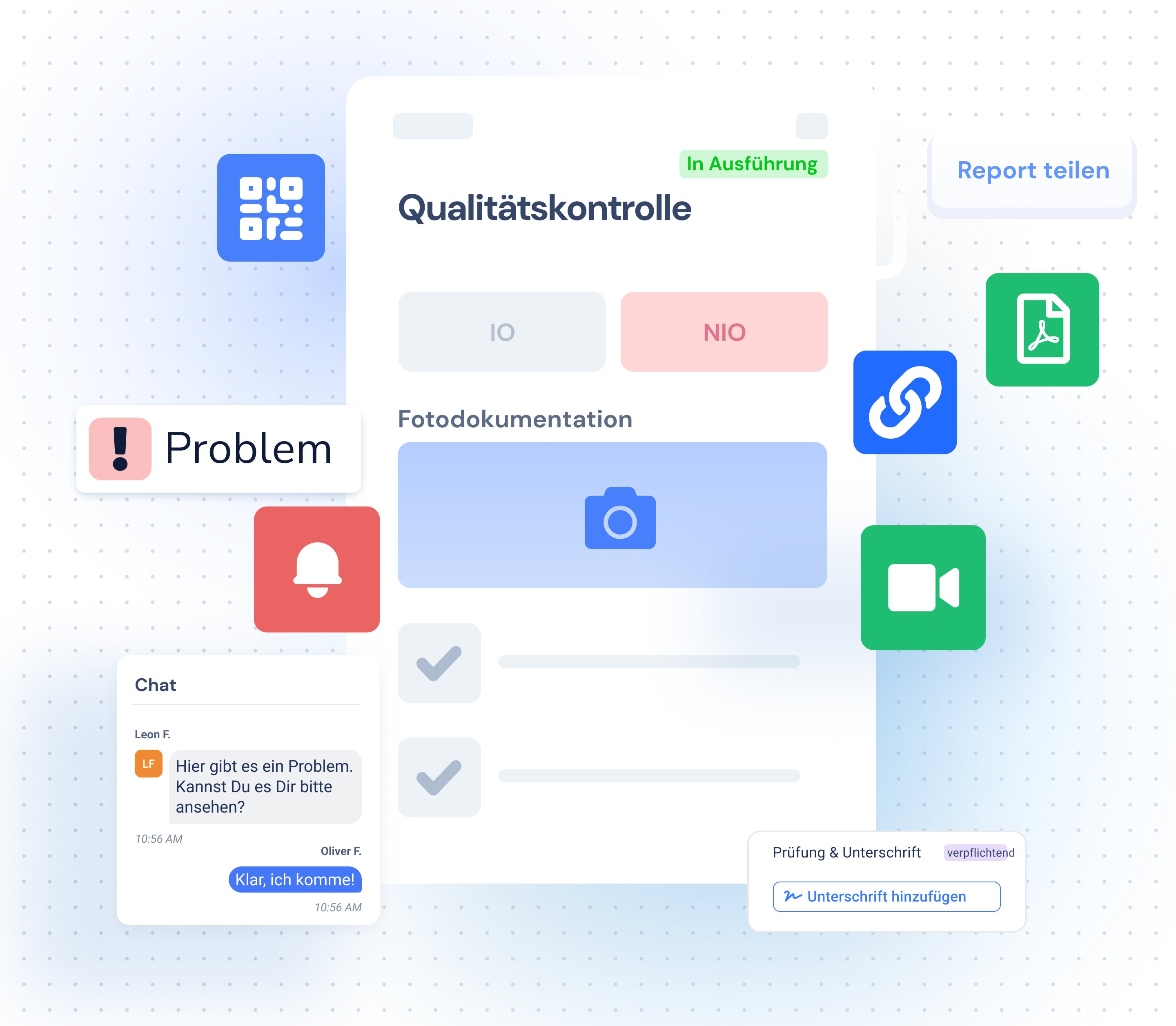 Fehler und Probleme direkt in digitalen Checklisten dokumentieren und lösen