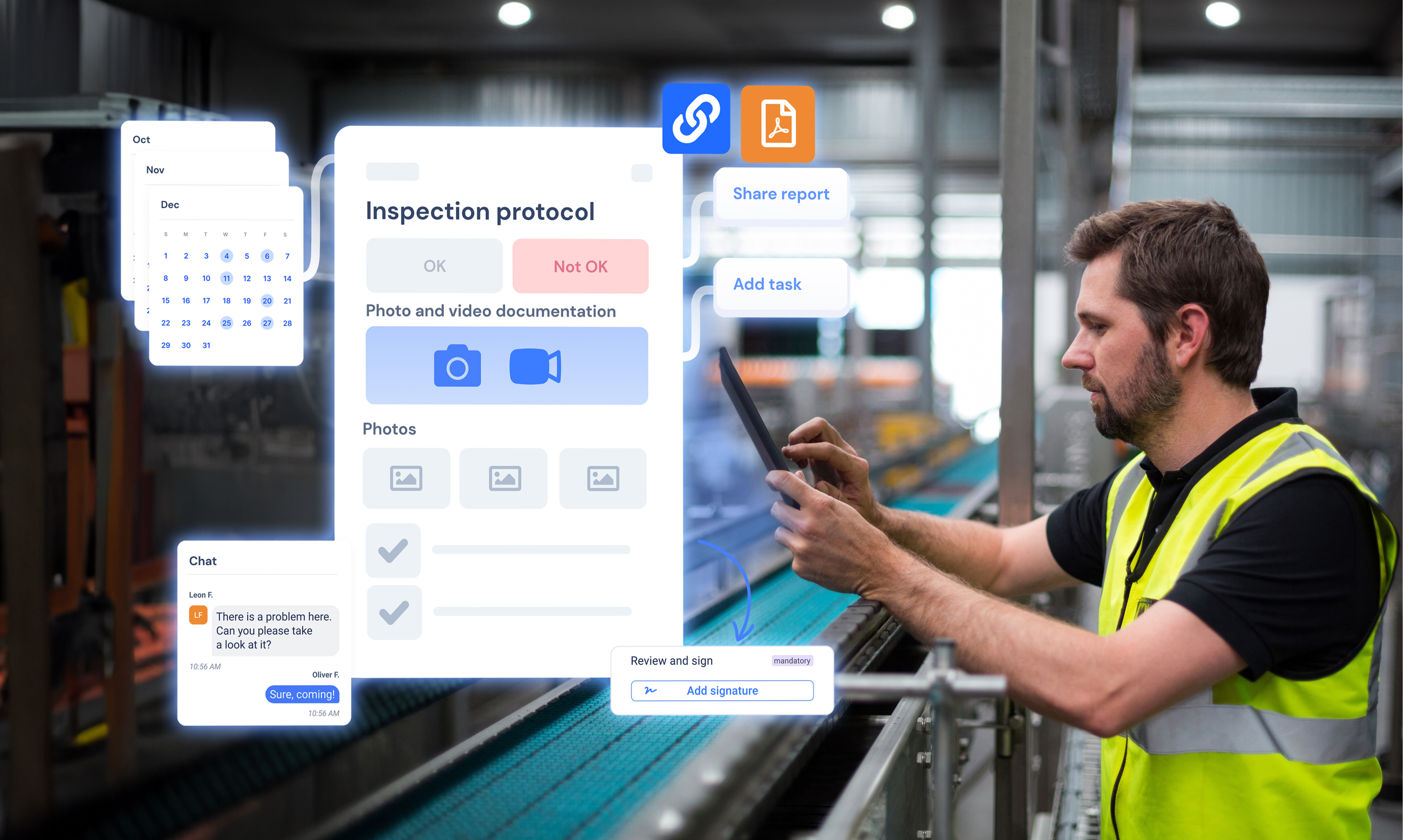 6S audits, safety walks, Gemba Walks and site inspections carried out digitally