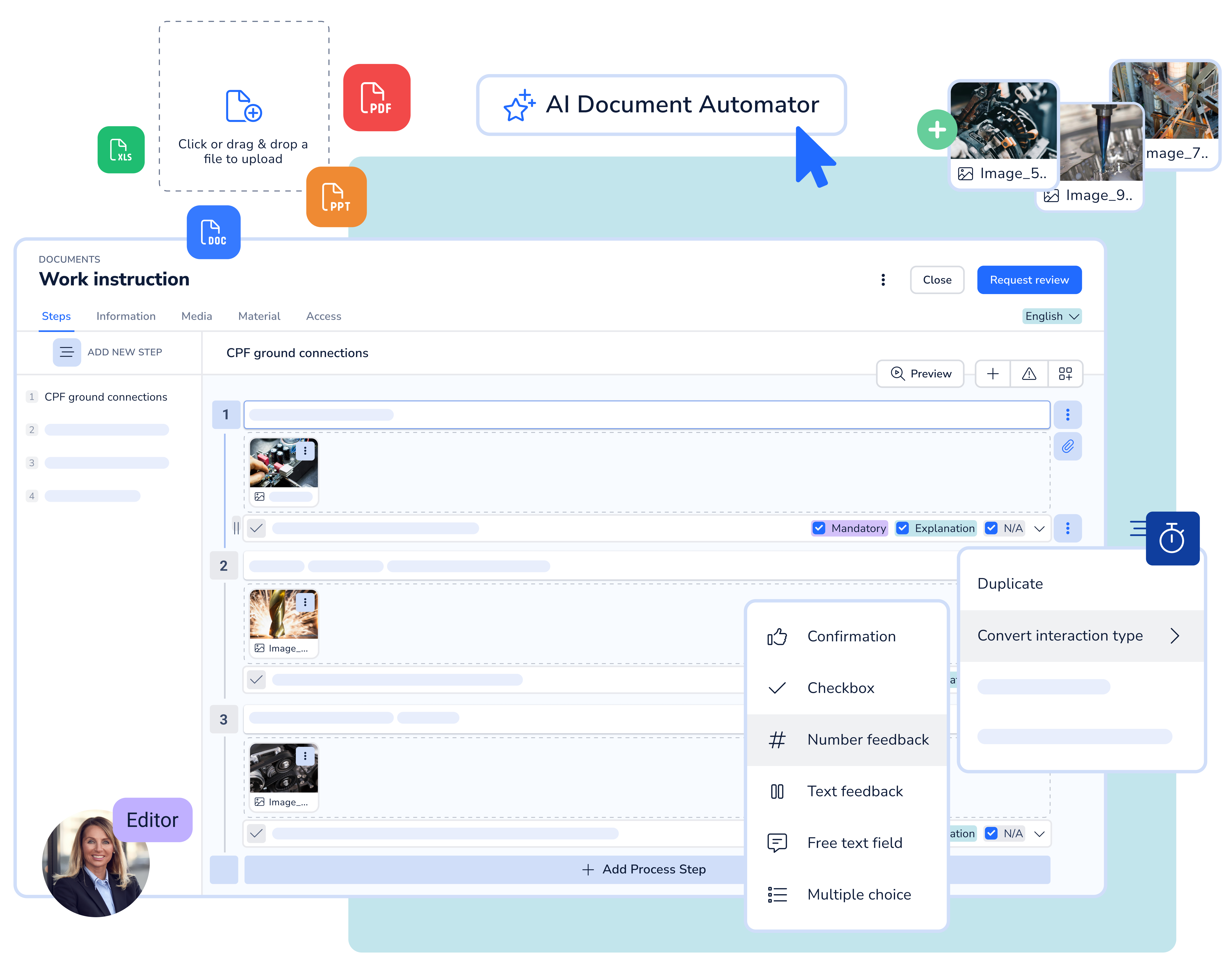 Transfer and create work instructions quickly with AI