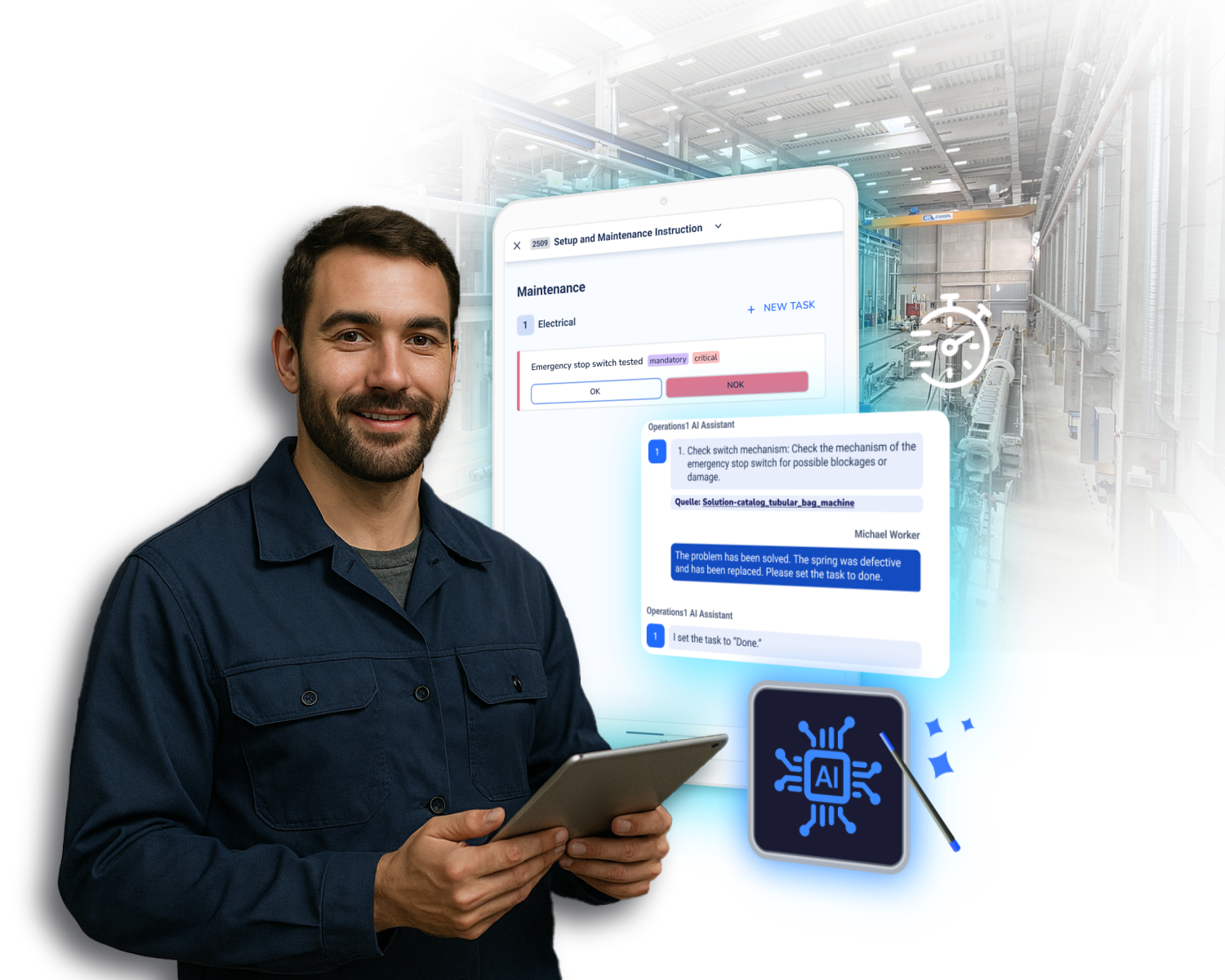 AI-based worker guidance for high efficiency