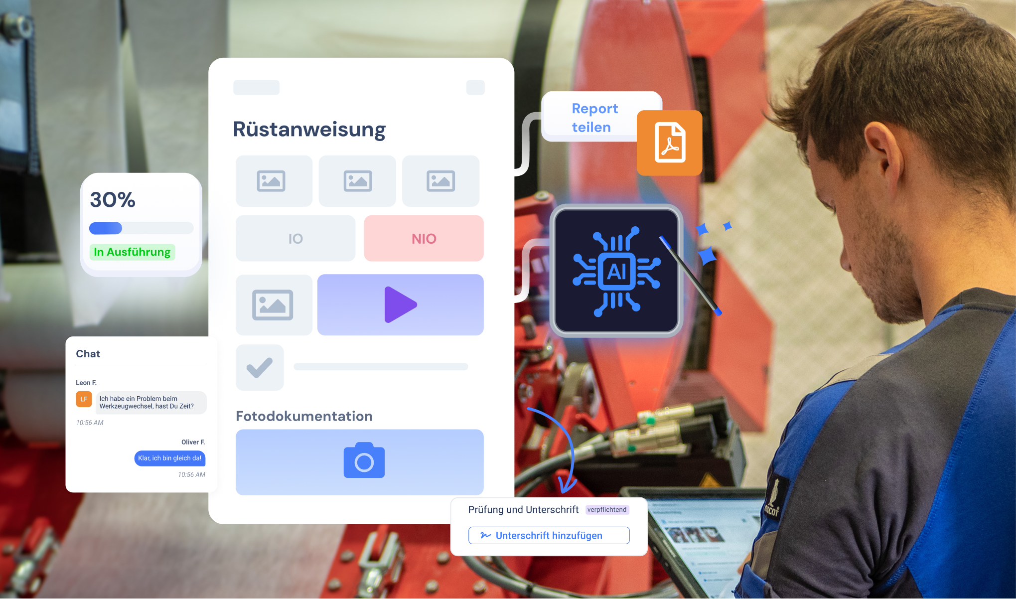 Machinenstillstandszeiten durch digitale Rüst- und Instandhaltungsprozesse reduzieren