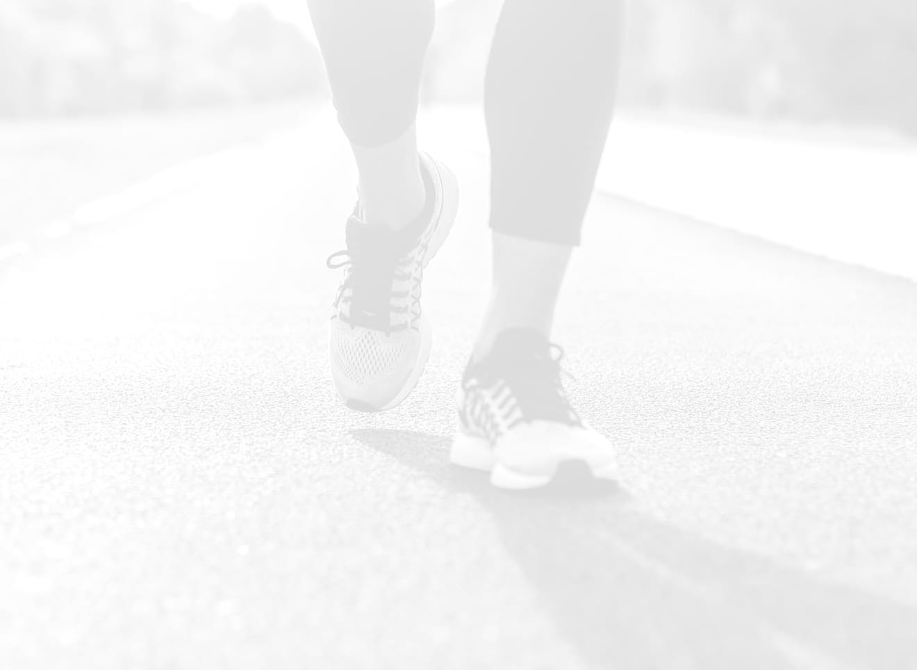 Feet in running shoes