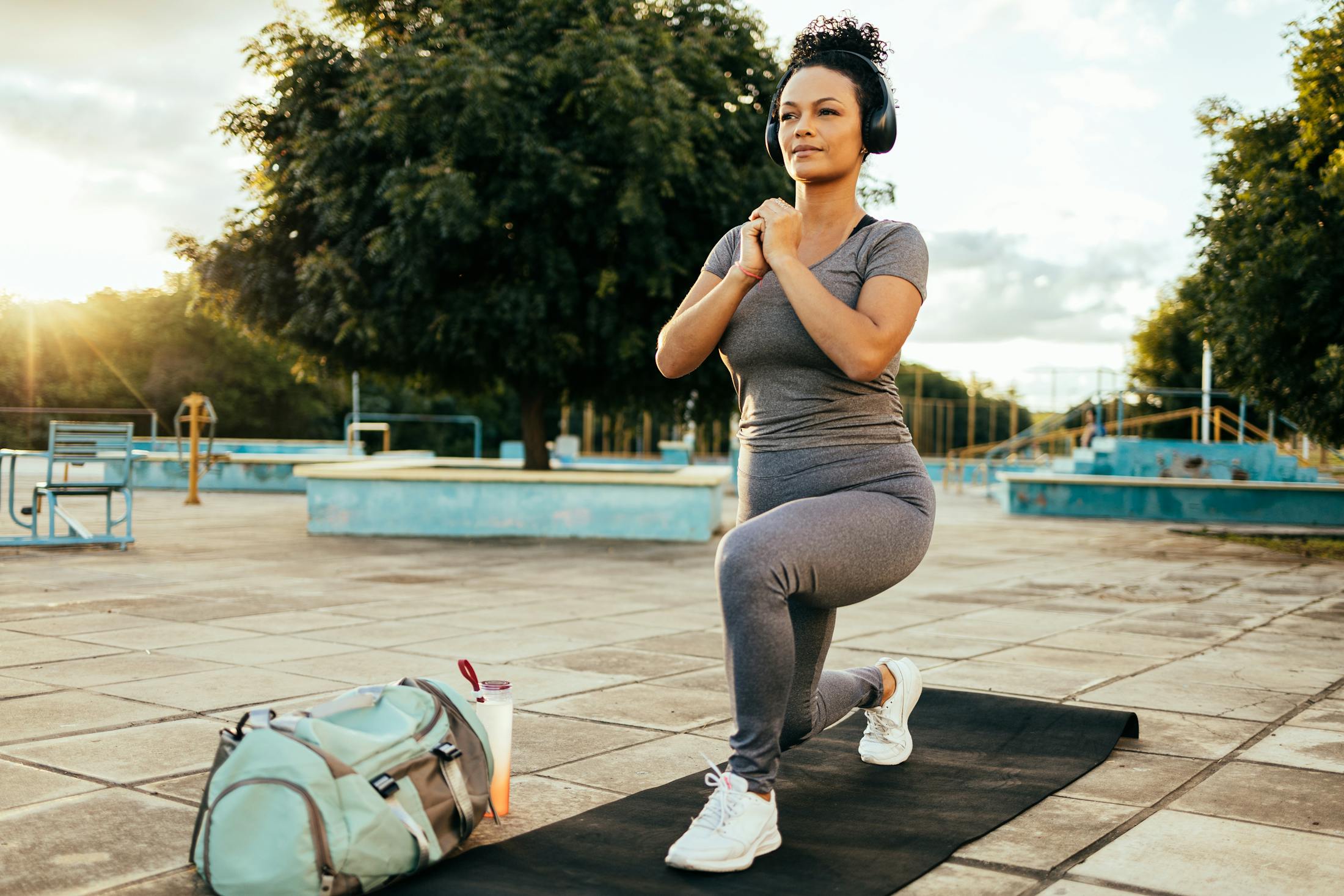 Woman stretching