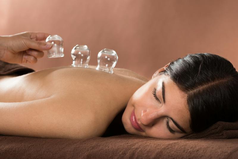 Woman having upping massage