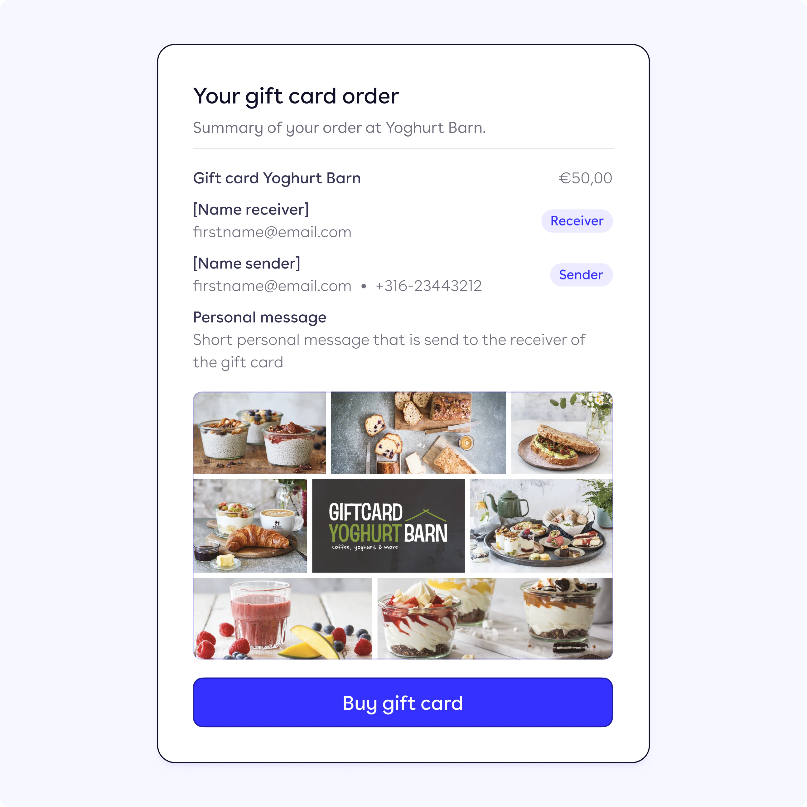 Gift card order