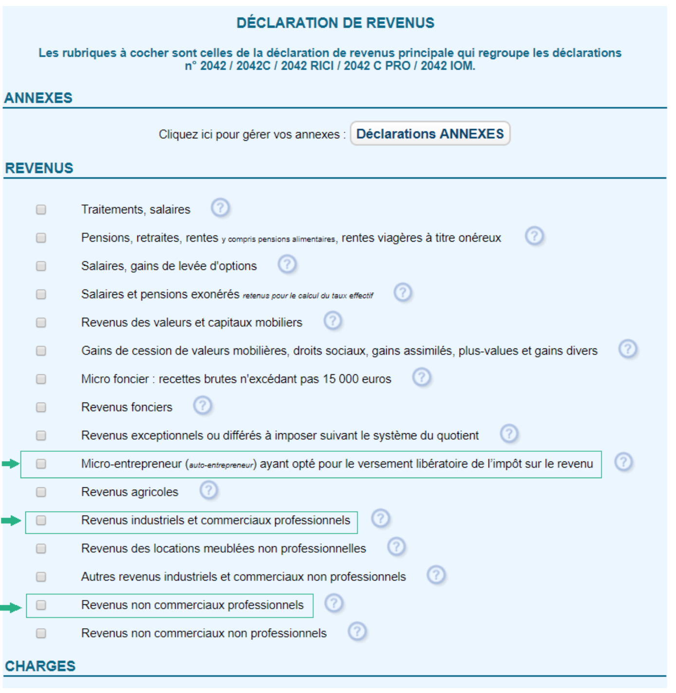 declaration revenu auto-entrepreneur impots