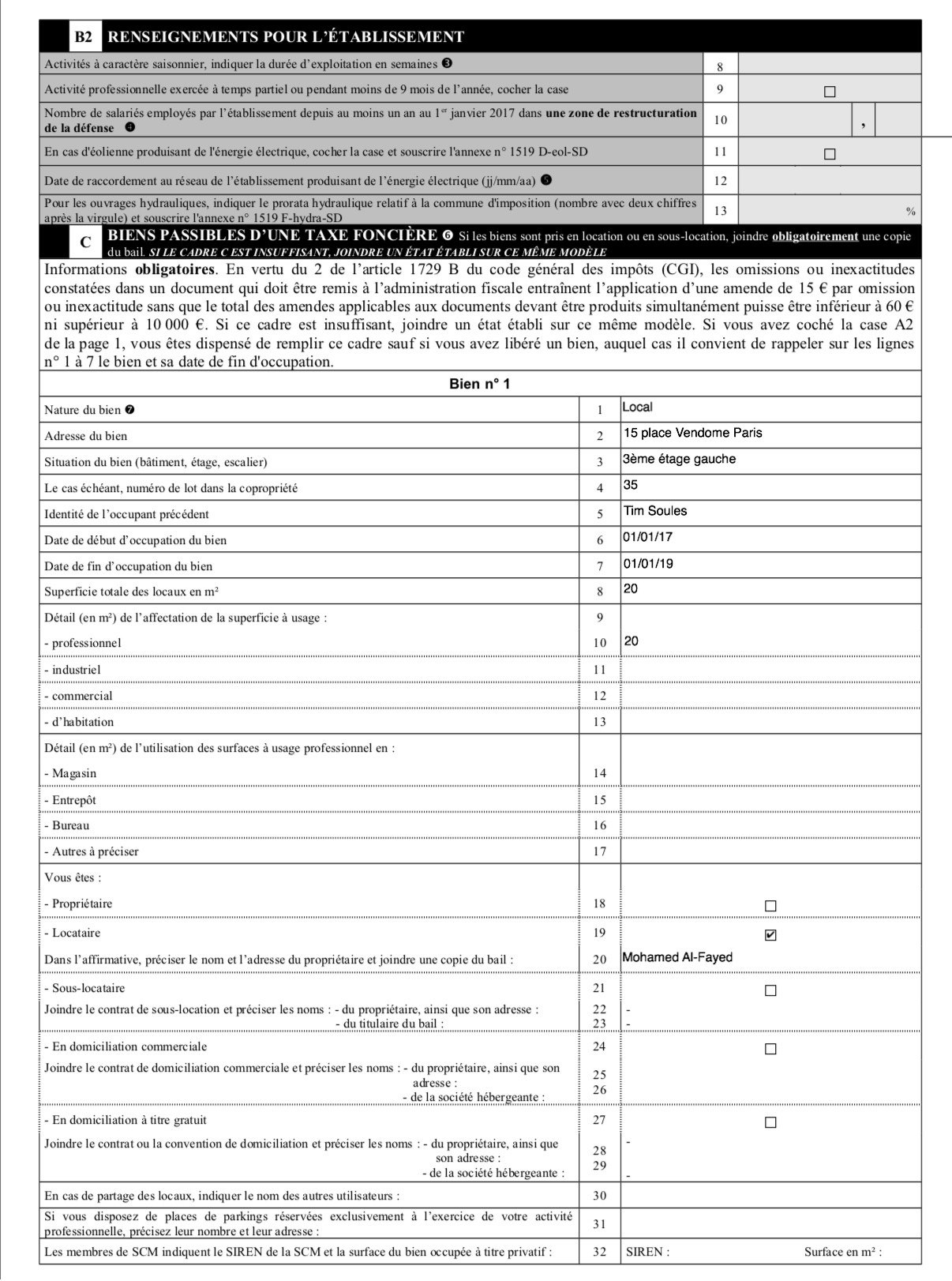 changement d'adresse - CFE - step 2