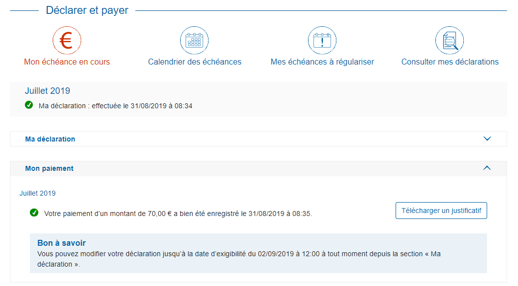 Déclaration URSSAF auto-entrepreneur 6