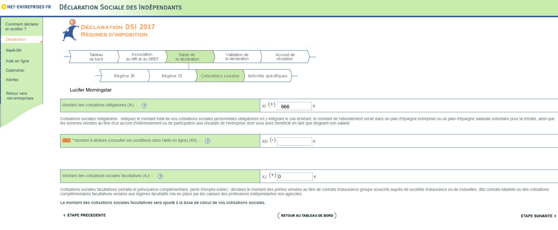 déclaration sociale des indépendants