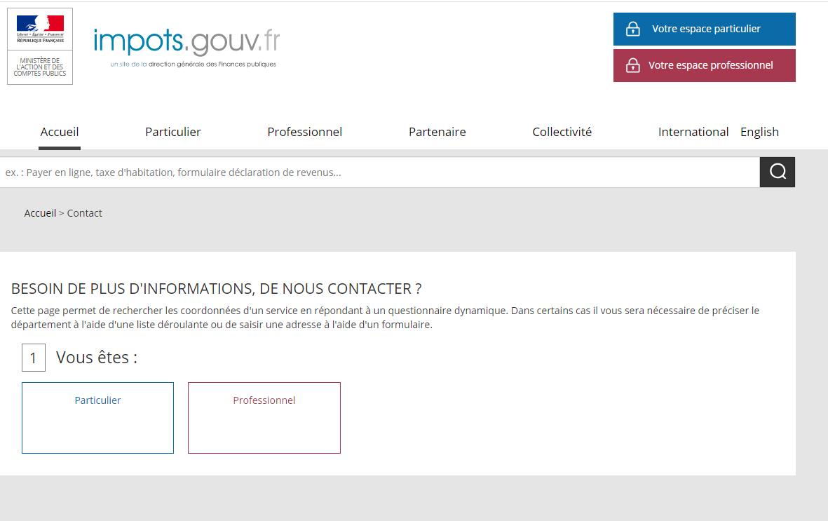 Contacter service des impôts des entreprises