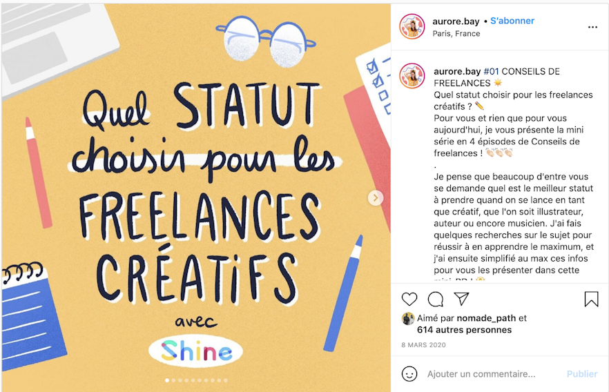 Compte Instagram d'Aurore Bayle, illustratrice et créatrice freelance