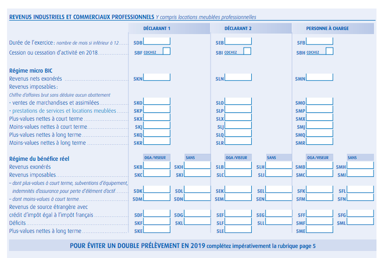 Déclaration de revenus