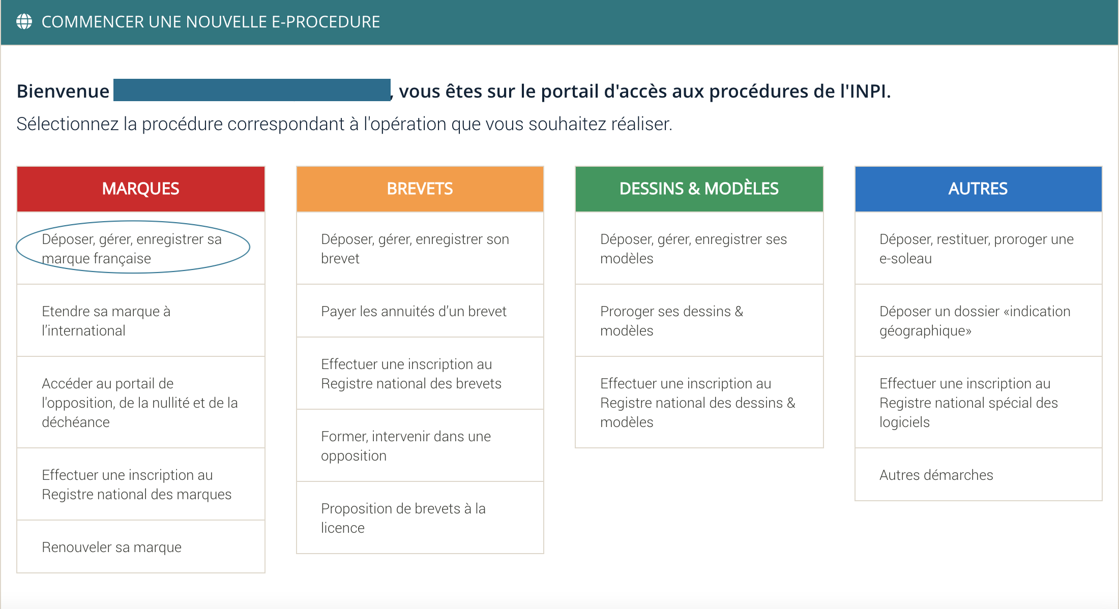 Déposer un nom commercial à l'INPI.