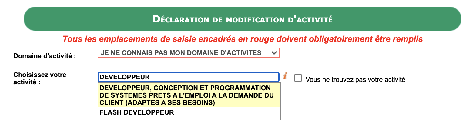 Modifier mon activité en auto-entreprise