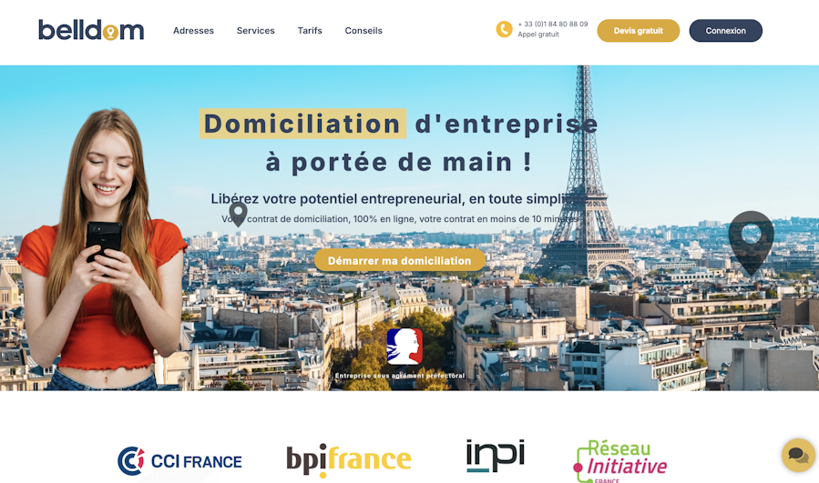 page accueil belldom