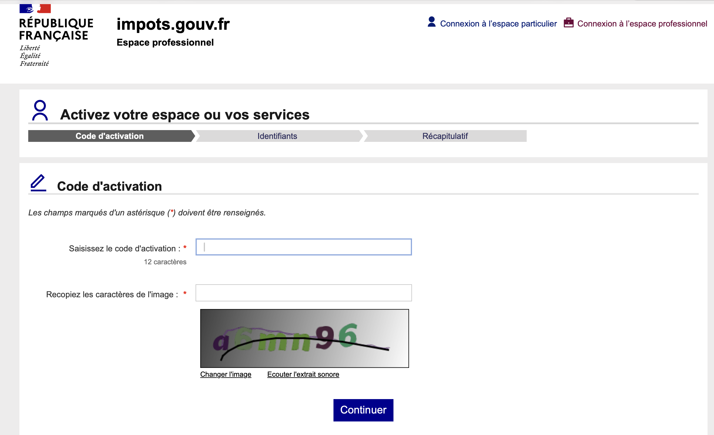 impot-activation-espace-pro