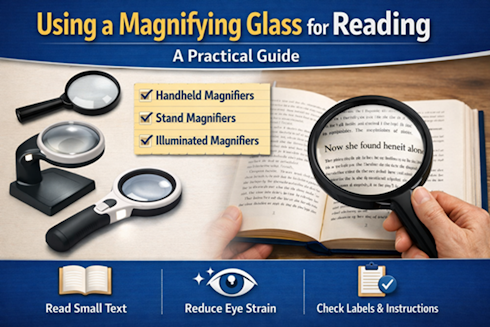 Using a Magnifying Glass for Reading