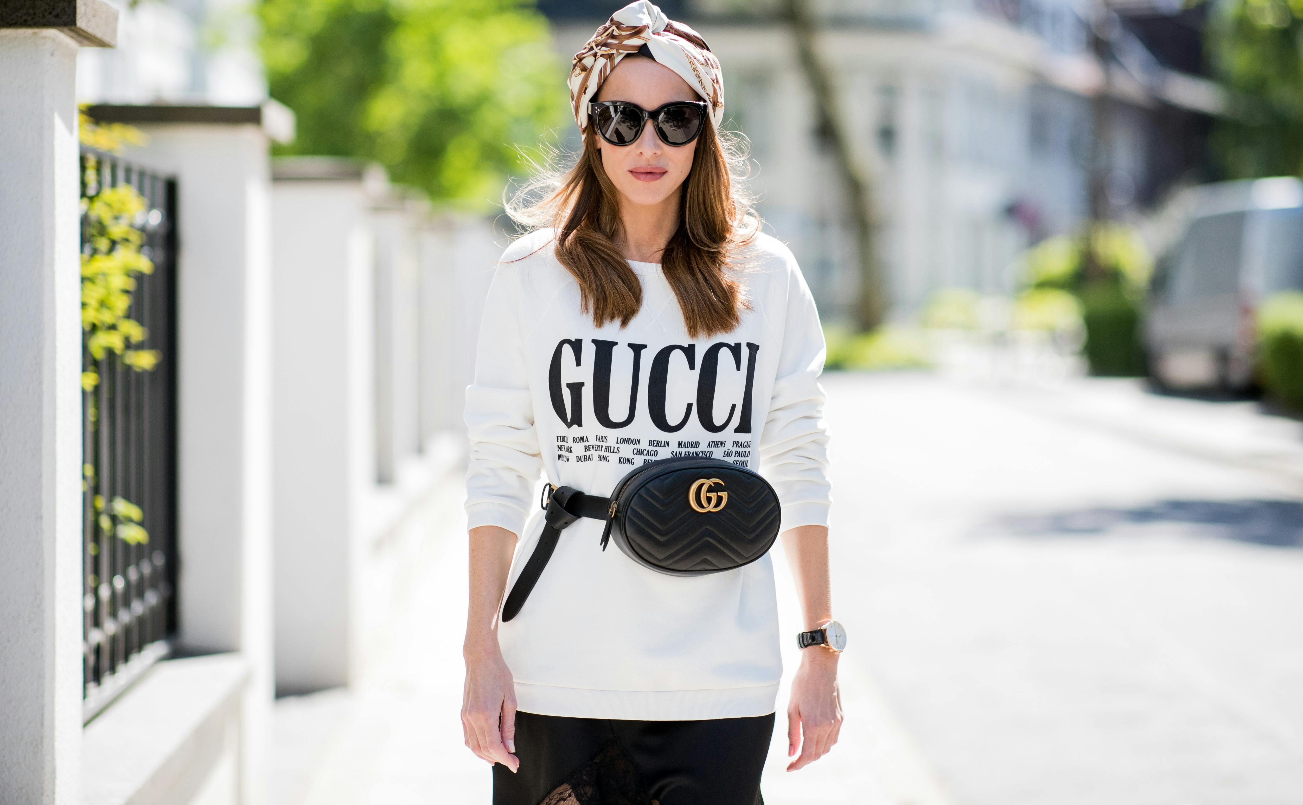Alessandra Ambrosio's Gucci Belt Bag and Band Tee Look for Less
