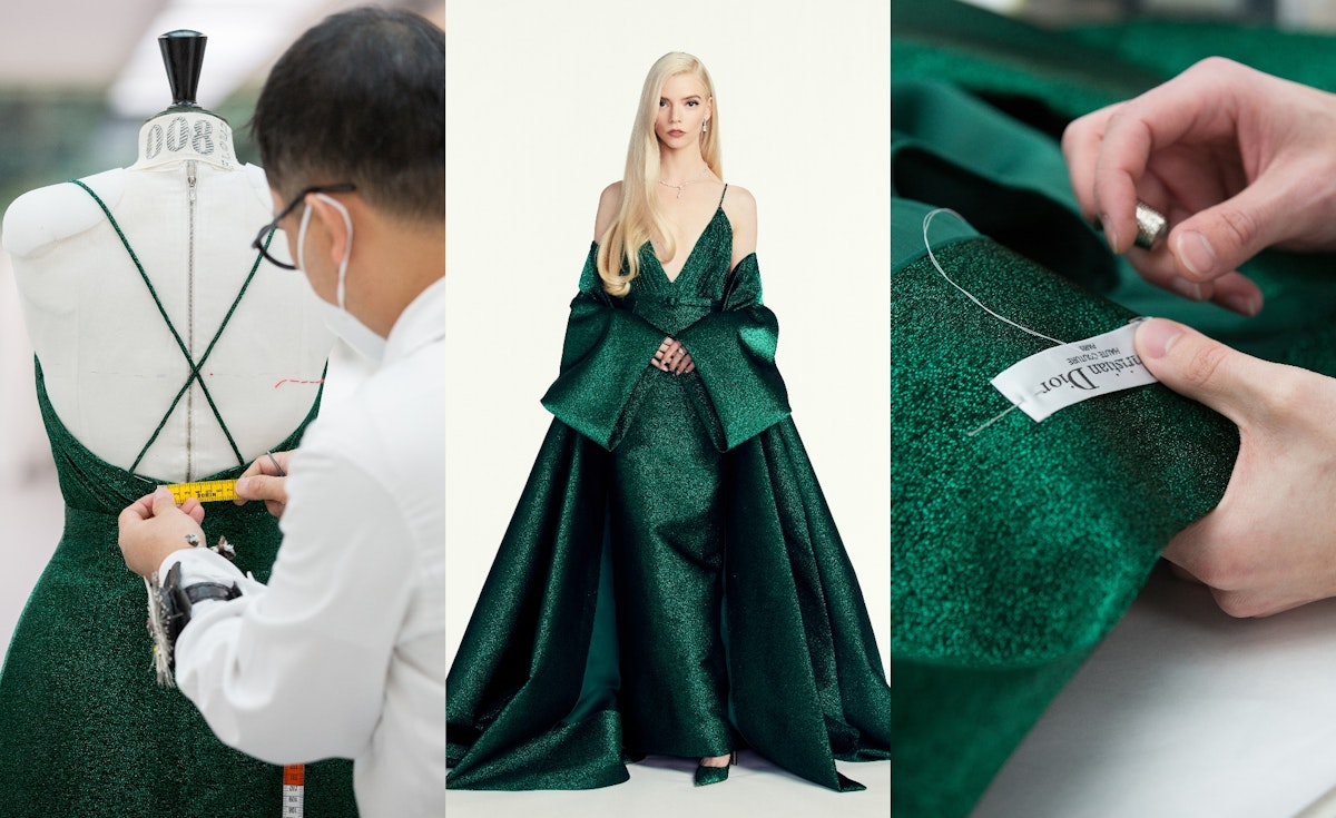 green dior dress CHRISTIAN DIOR 1970s Vintage Green & Gold Silk Lamé Evening Dress – VINTAGE  VON WERTH