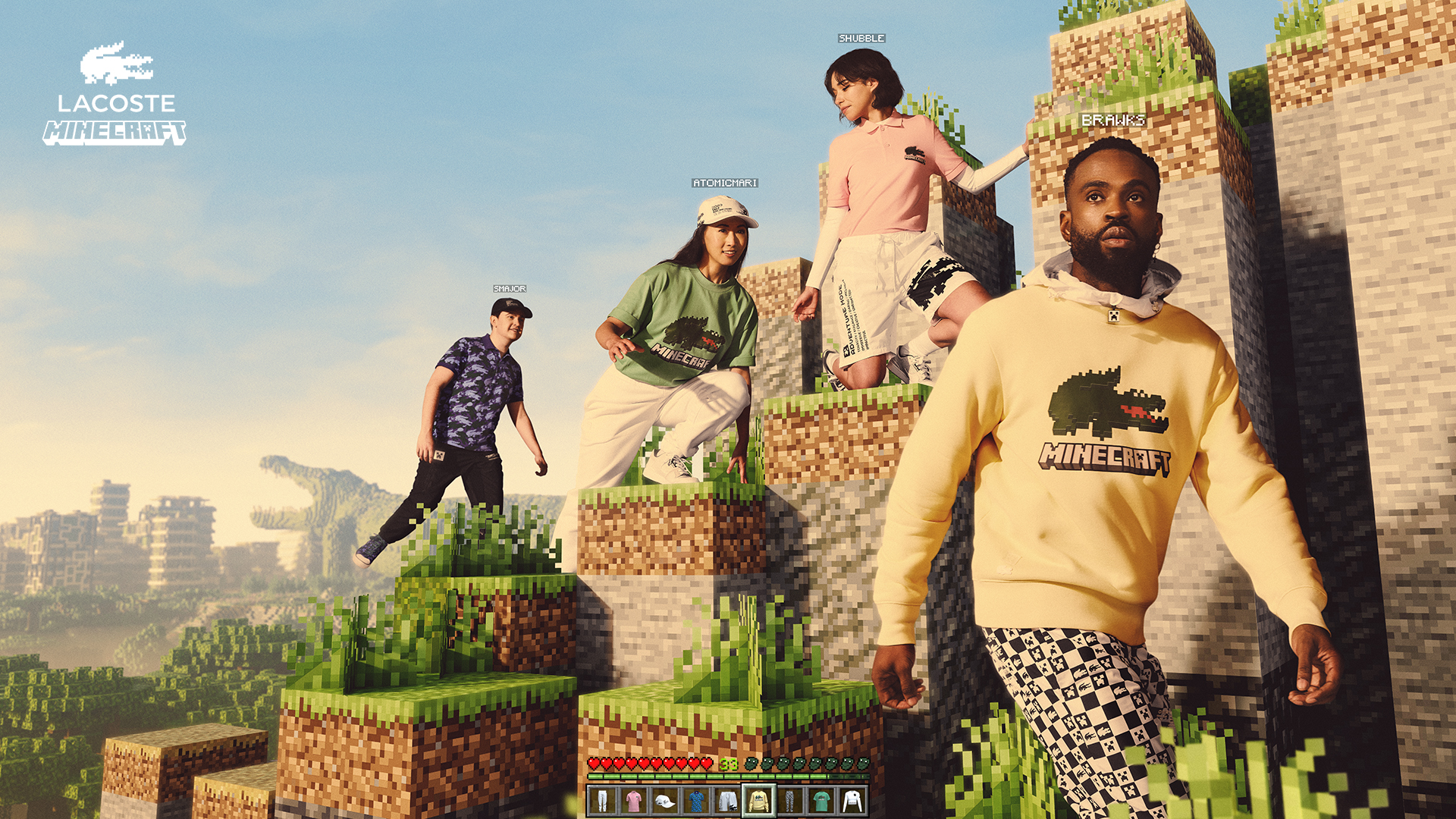The Lacoste x Minecraft Collaboration Stitches a Virtual-Sartorial