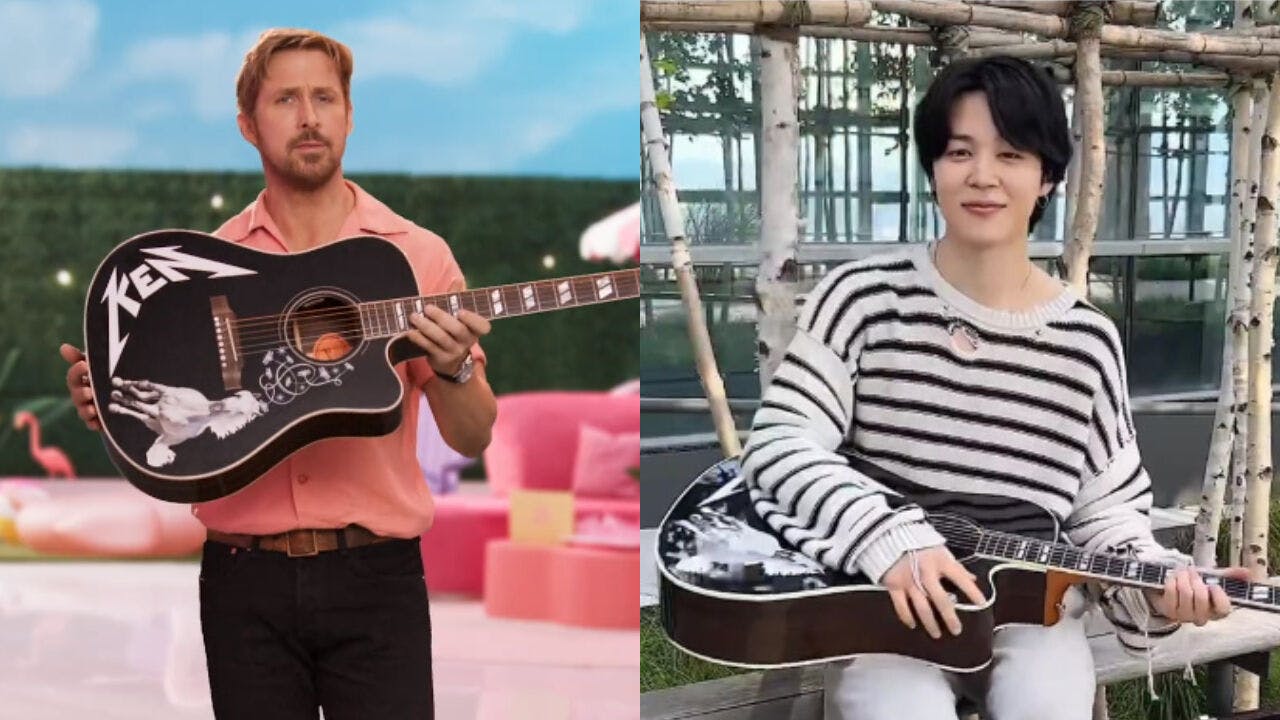 Video) Ryan Gosling Gifts His “Barbie” Guitar To BTS' Jimin Due To  “Unspoken Ken Code” - Hype MY