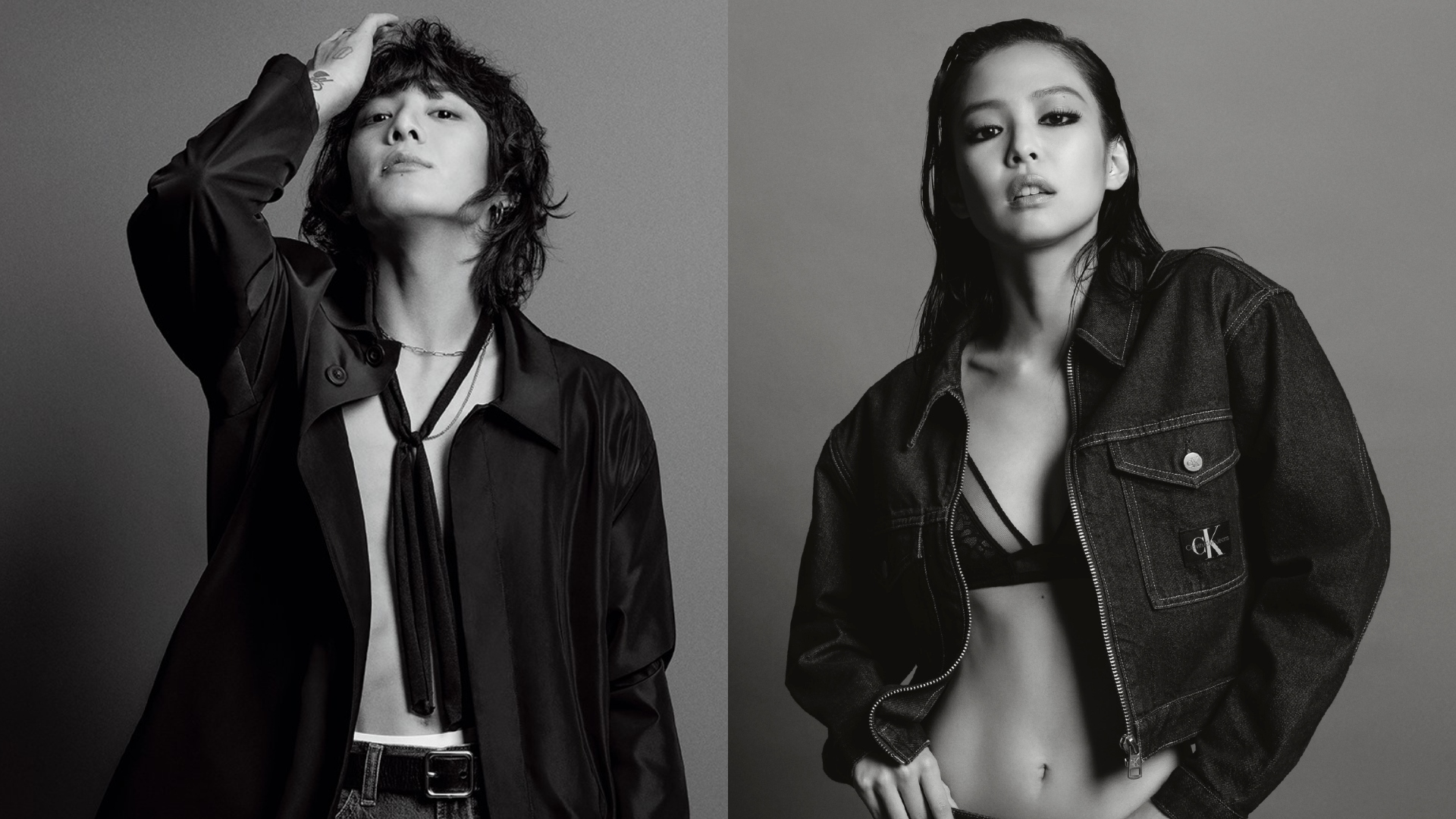   ファーストラップ jennie JUNG KOOK Blackpink's Jennie, BTS' Jungkook & More Goes Grungey In Calvin