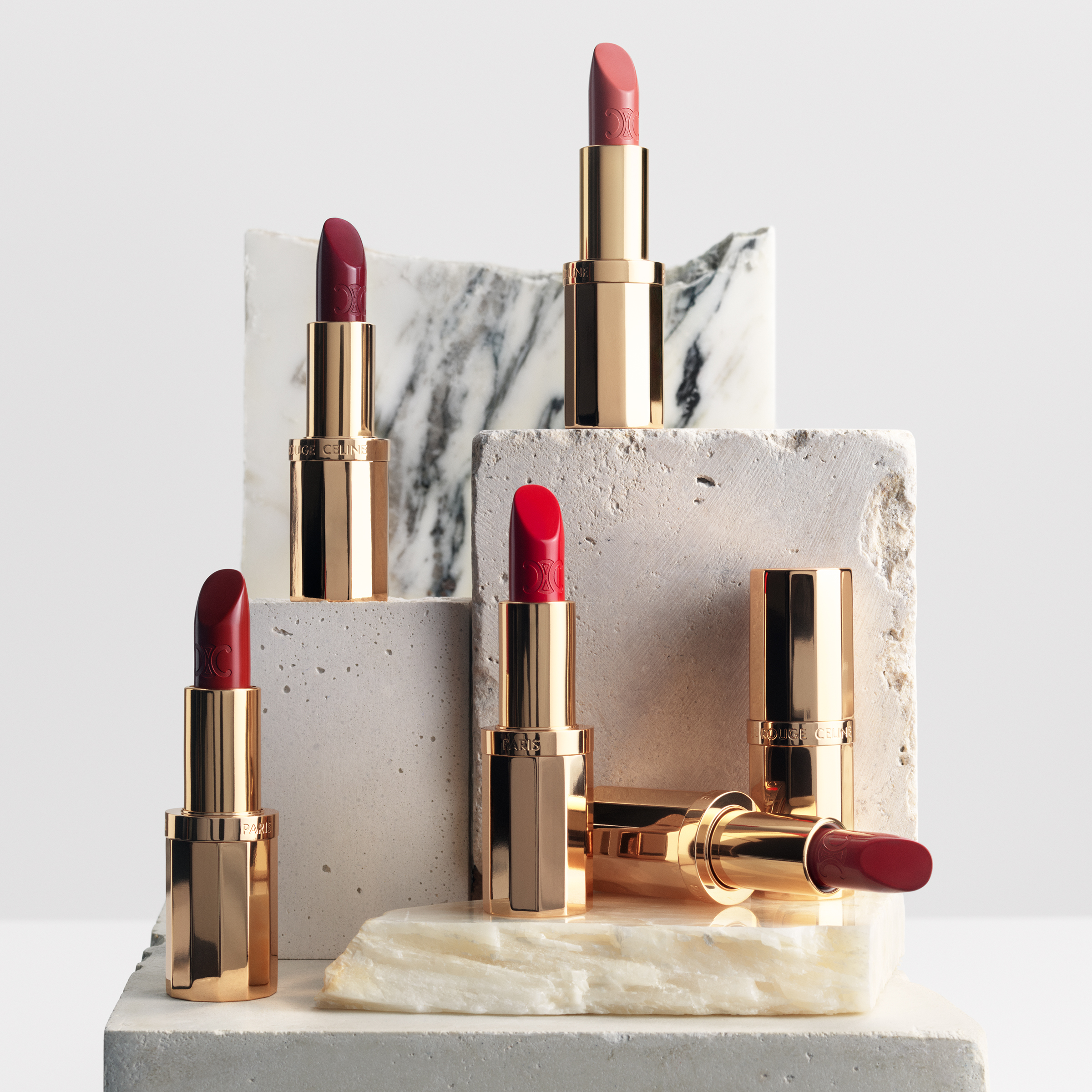 CELINE LE ROUGE SATIN LIPSTICK 限定セット REFILL LE ROUGE CELINE SATIN LIPSTICK - 01 ROUGE TRIOMPHE