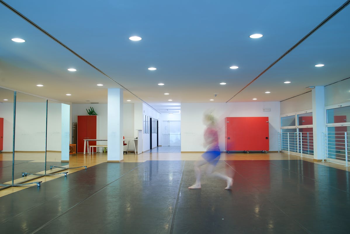 First floor dance hall with dancer moving