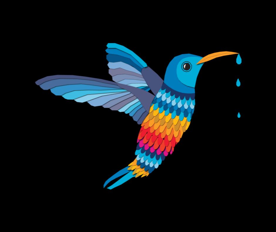 L'immagine mostra il colibrì, simbolo della campagna per la Giornata Mondiale dell'Acqua 2023