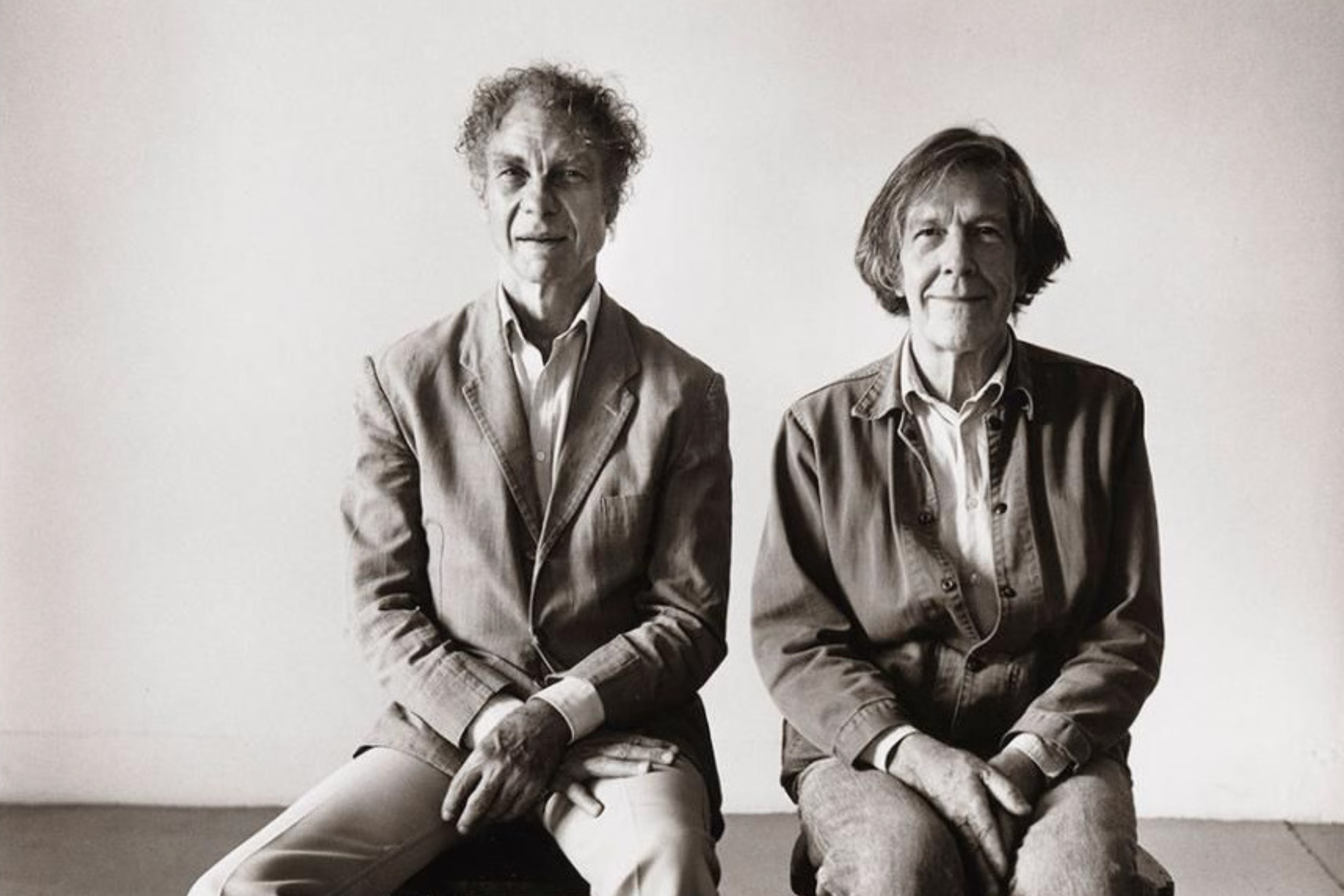 John Cage e Merce Cunningham, ritratto in bianco e nero