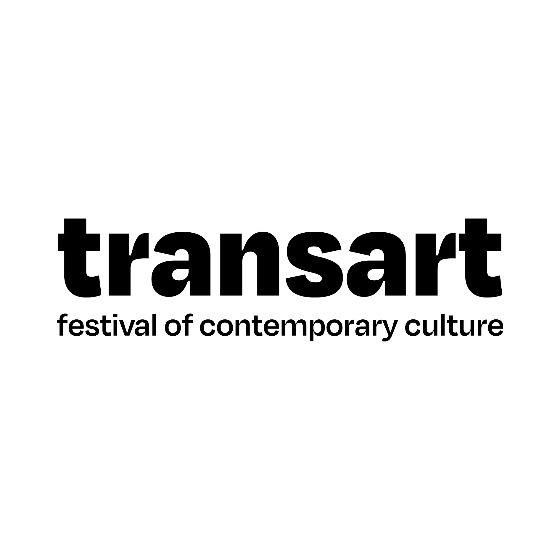Logo Transart, scritta nera "transart festival of contemporary culture"