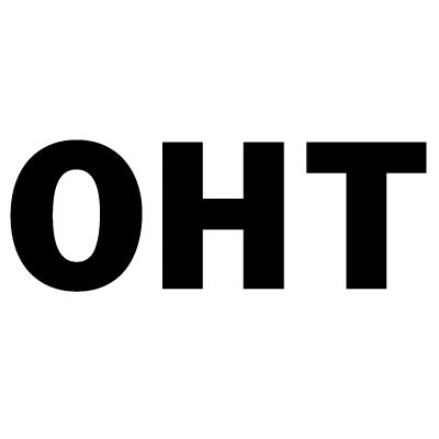 Scritta OHT nera su sfondo bianco