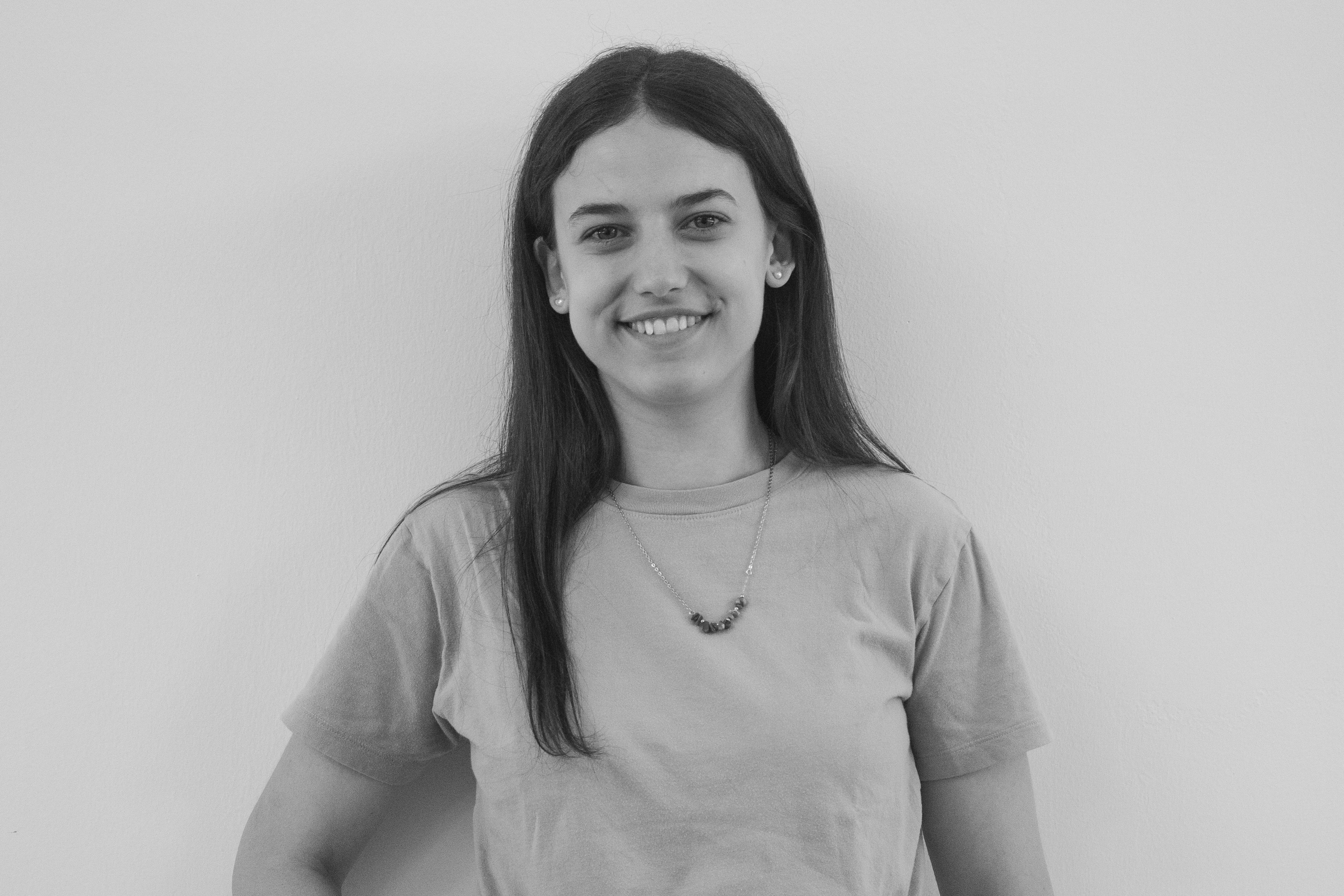 Black and white portrait of Martina Zini