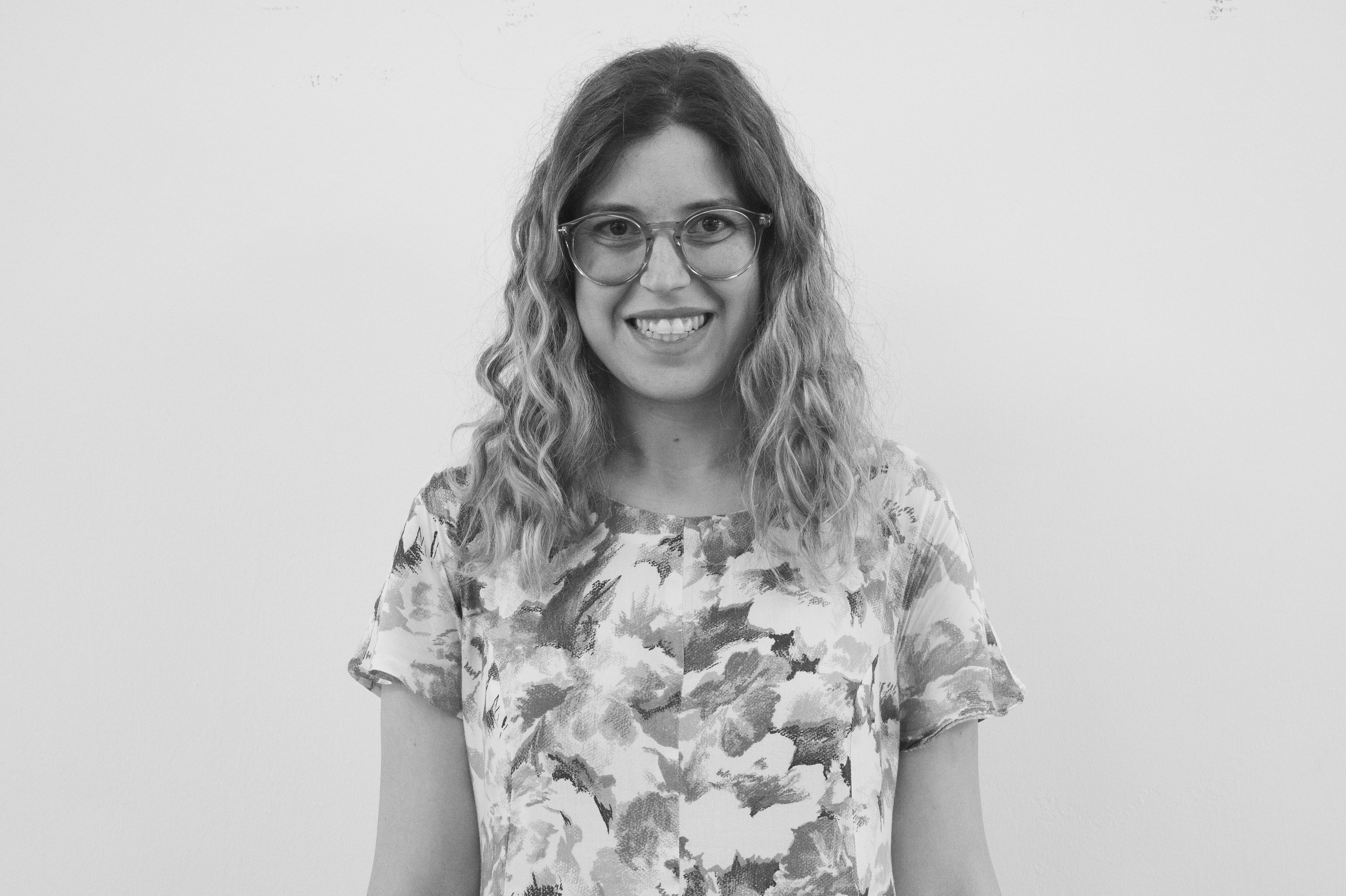 Black and white portrait of Elisa Moser