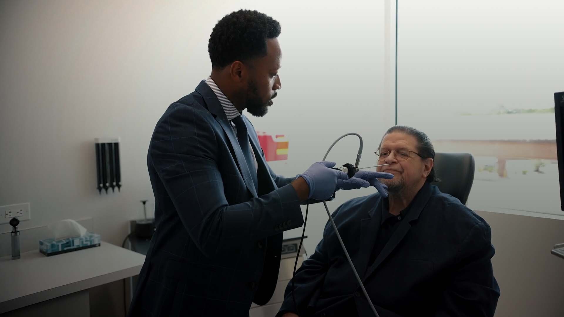 An image of the doctor doing an endoscopic