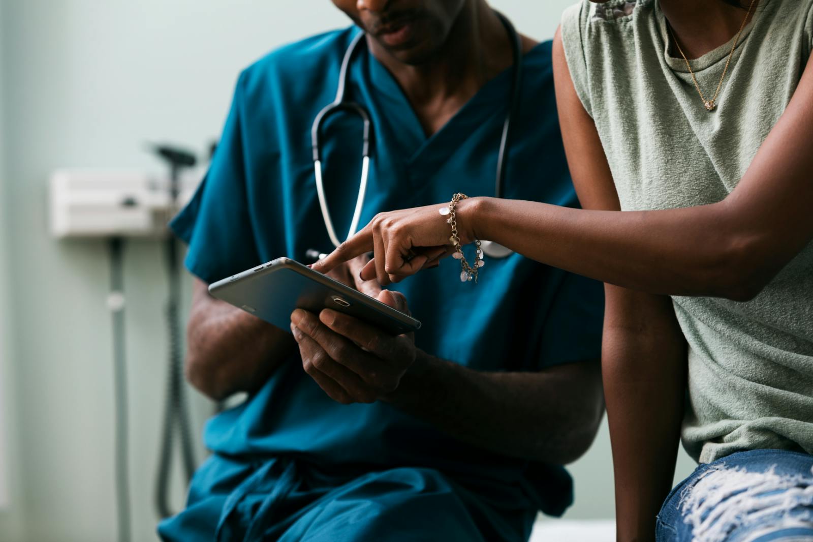 a doctor and patient during a consultation