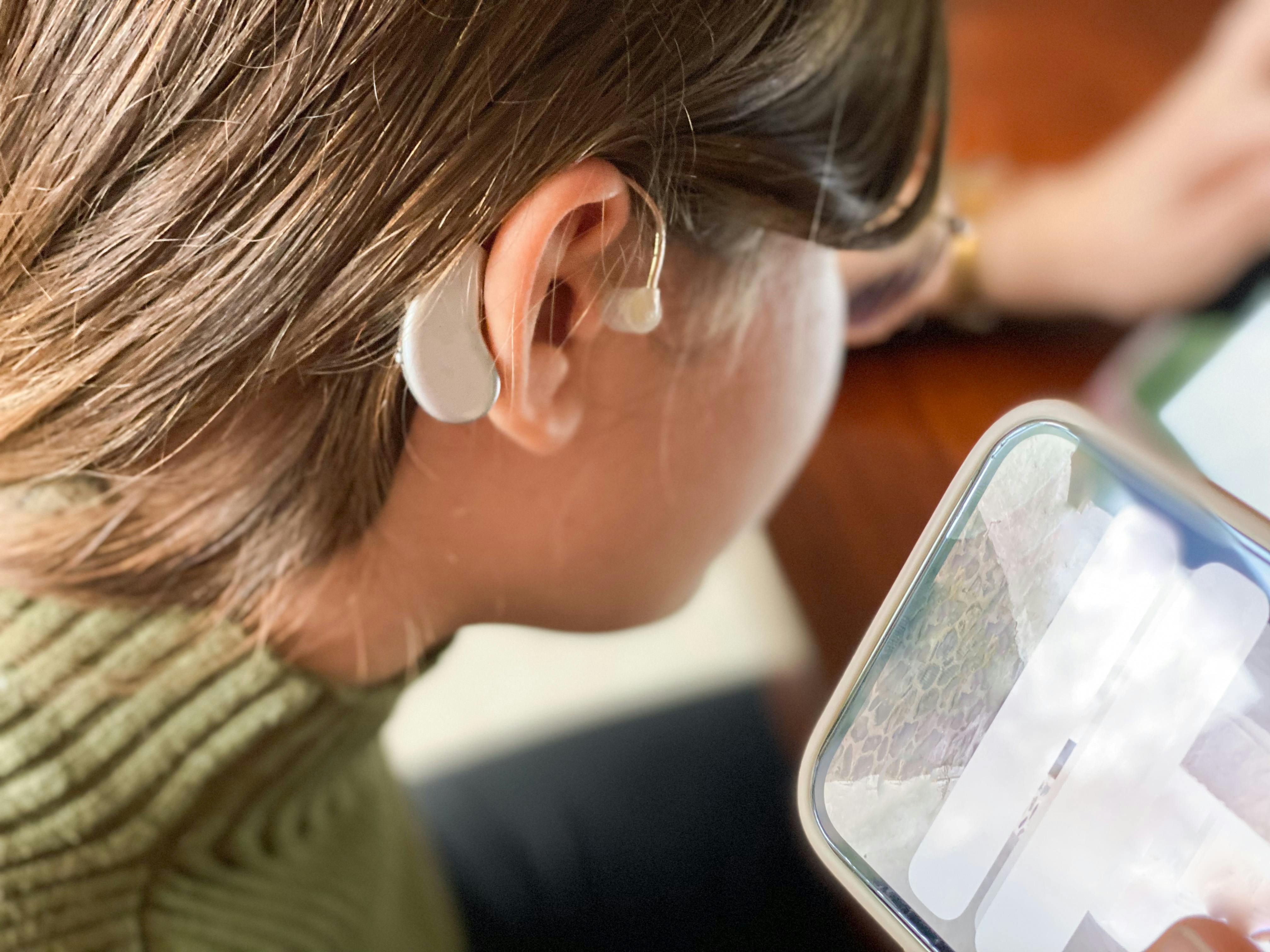 woman with cochlear implant