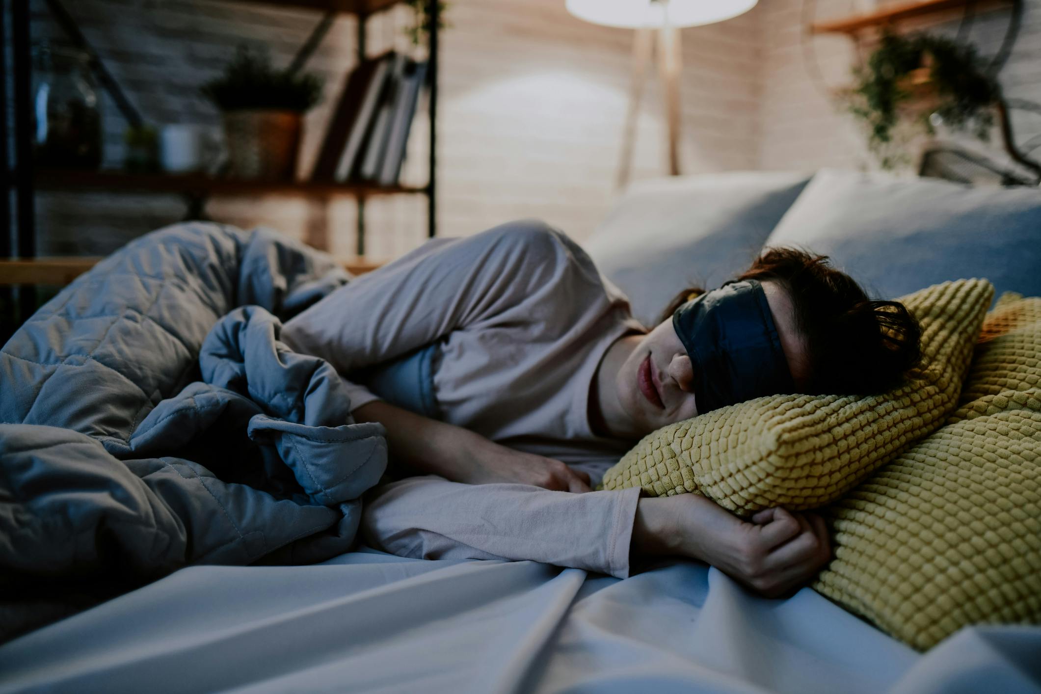 woman sleeping with eye mask on