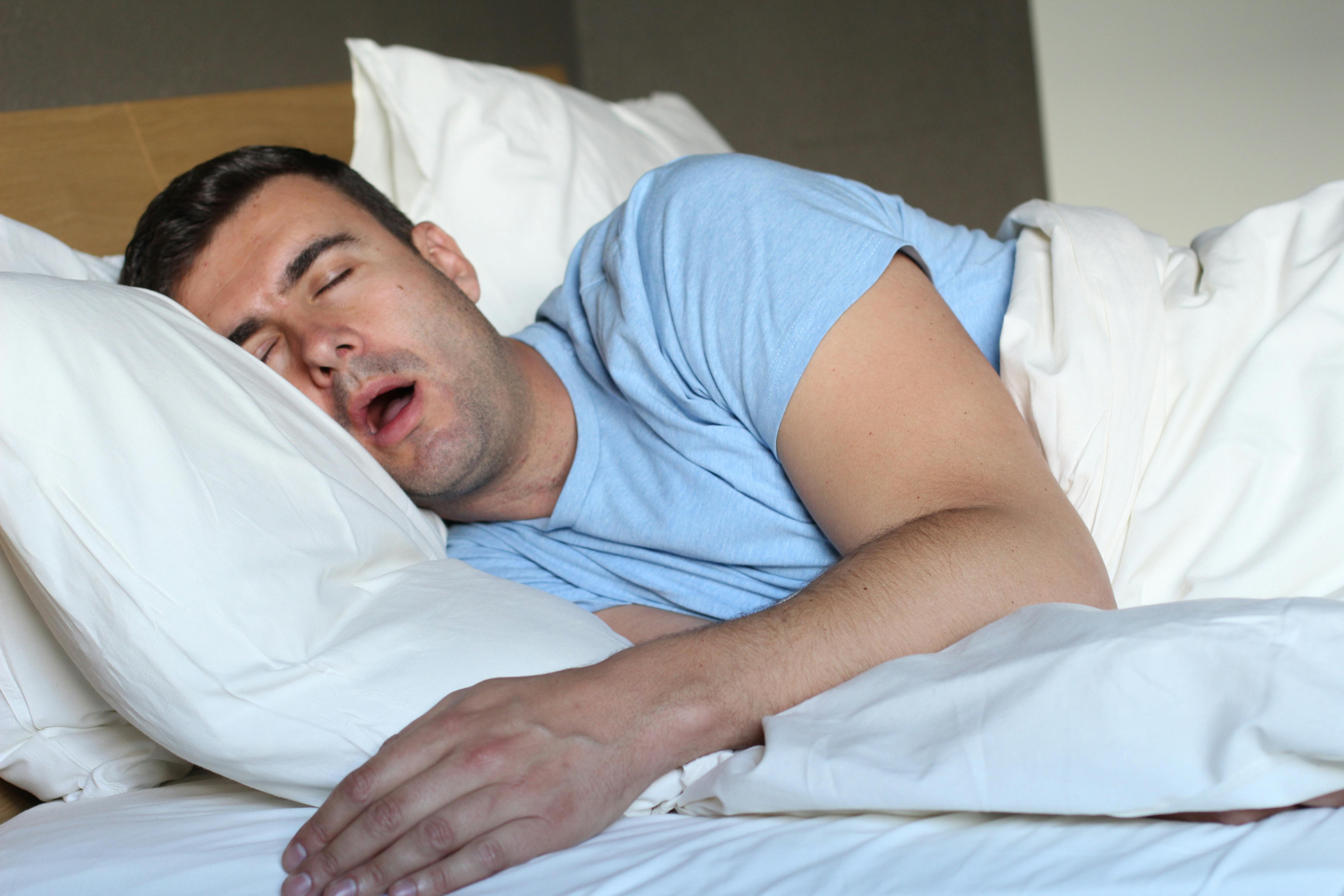 Man snoring