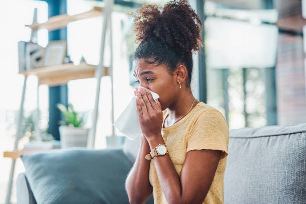 Woman with Allergies