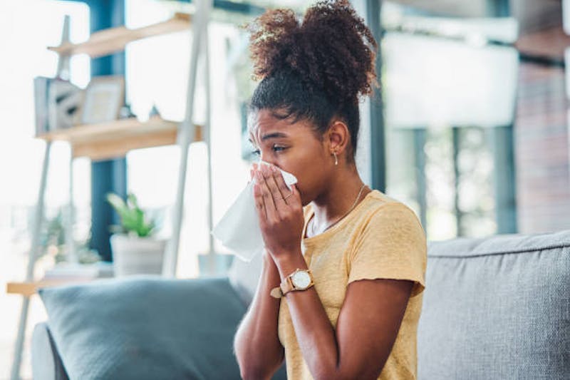 Woman with Allergies