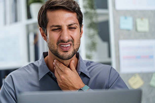 Man Clearing his Throat