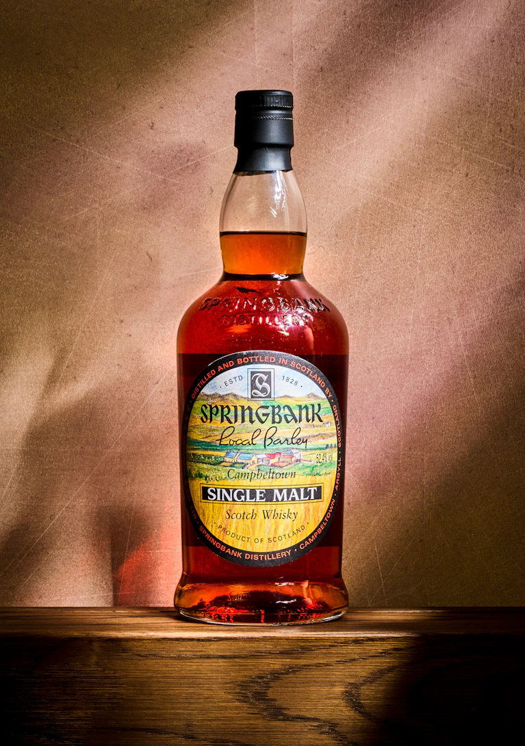 A bottle of Springbank Local Barley Single Malt Scotch Whisky, distilled in 1965 and bottled after 36 years of cask maturation.