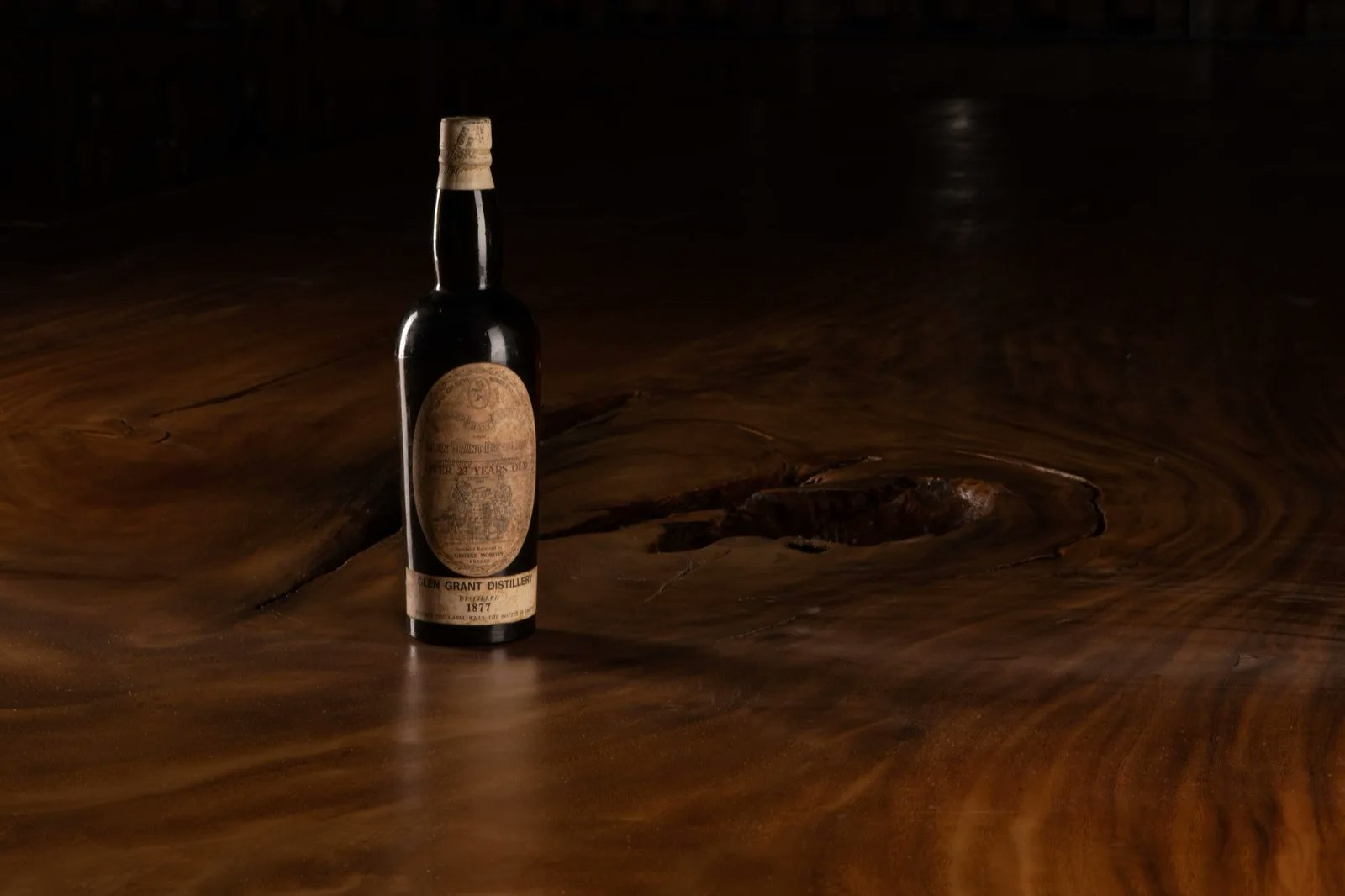 A bottle of Glen Grant from 1877, distilled more than a hundred years ago