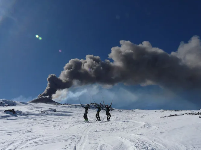 Ski Mountaineering on Etna Volcano