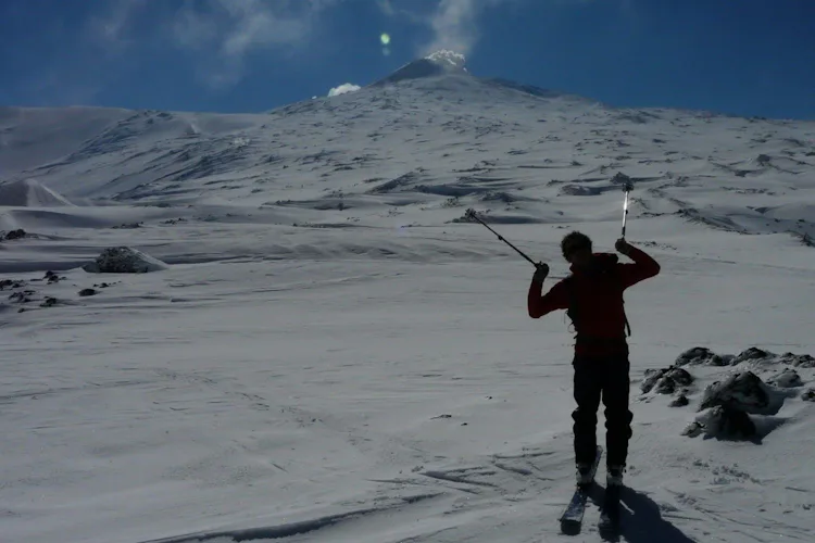 Ski Mountaineering on Etna Volcano