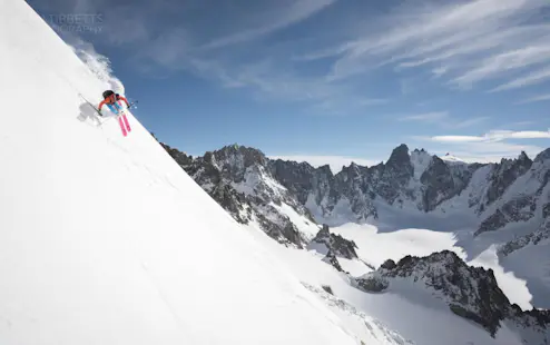 Chamonix Freeride Skiing day in the Alps