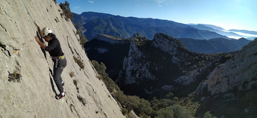 Rock climbing in the Lleida Pyrenees, near Barcelona